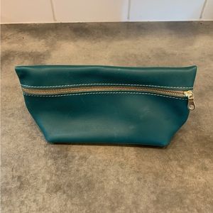 Portland Leather Goods Green Leather Clutch Bag